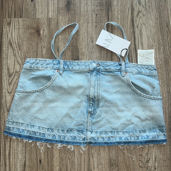 NEW! Zara Ripped Denim Top - Picture 4 of 7